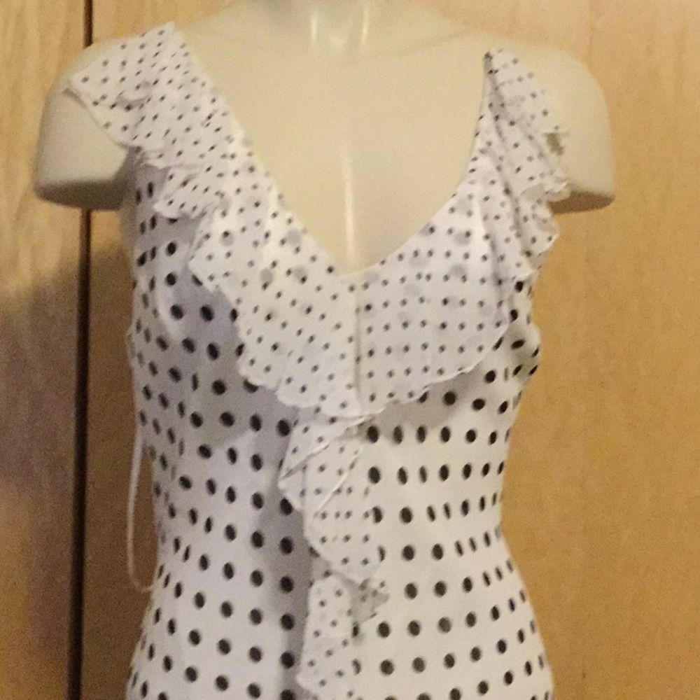 Polka dress Issue Sleeveless Ruffle Print … - Picture 3 of 8